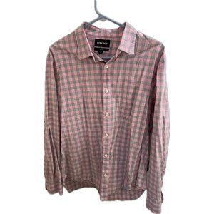 Bonobos Shirt Men's Extra Large Pink Gray Gingham Plaid Check Slim Fit Collared